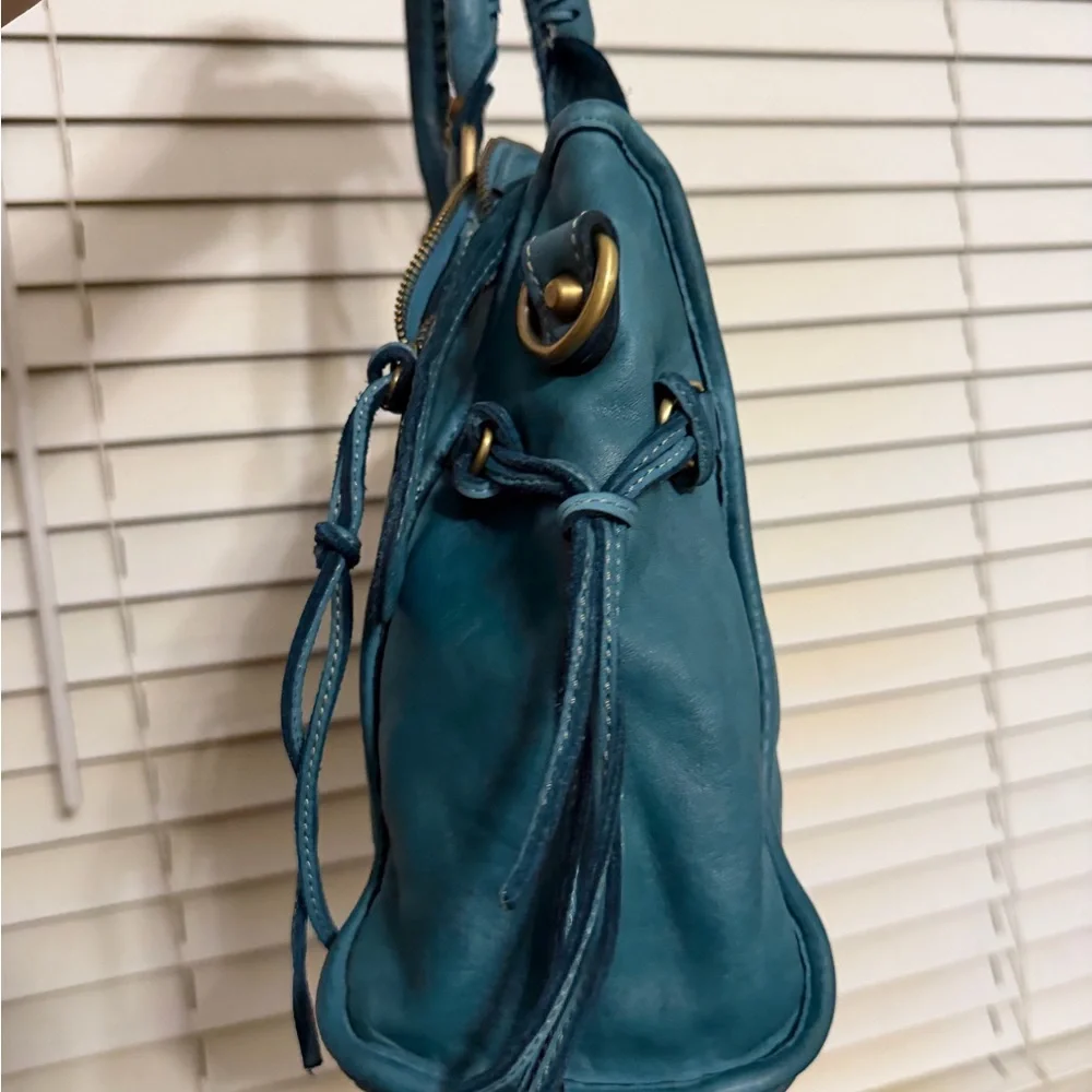 Lusher leather turquoise hobo bag - Picture 6 of 10